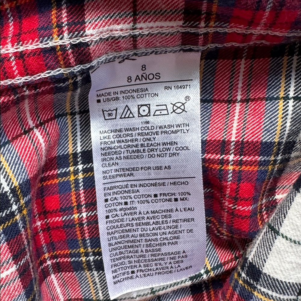 Janie and Jack Red and White Plaid Bits shirt - Picture 3 of 5